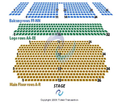 END STAGE Seating Map Seating Chart