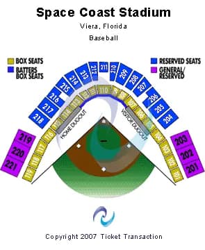 BASEBALL Seating Map Seating Chart