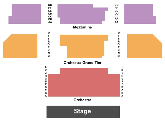 END STAGE Seating Map Seating Chart