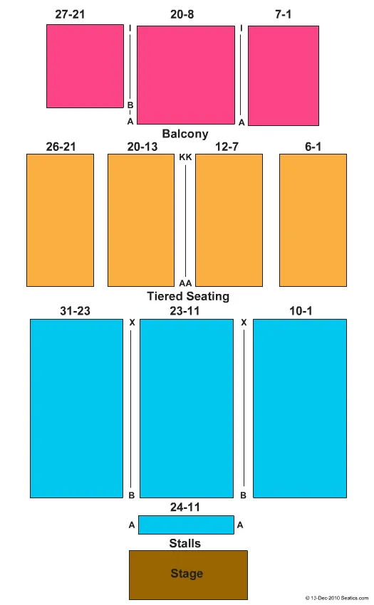 END STAGE Seating Map Seating Chart