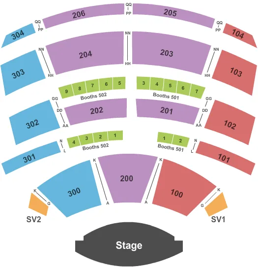 END STAGE Seating Map Seating Chart
