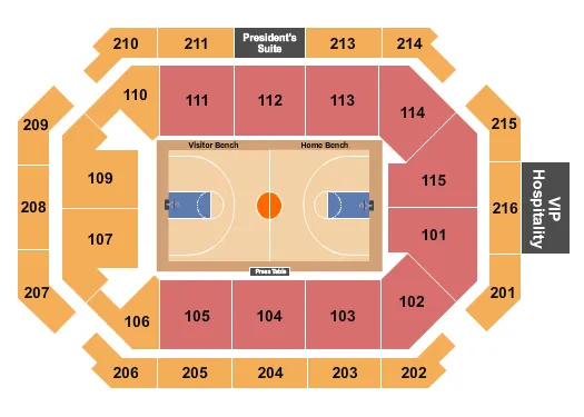 BASKETBALL GA Seating Map Seating Chart