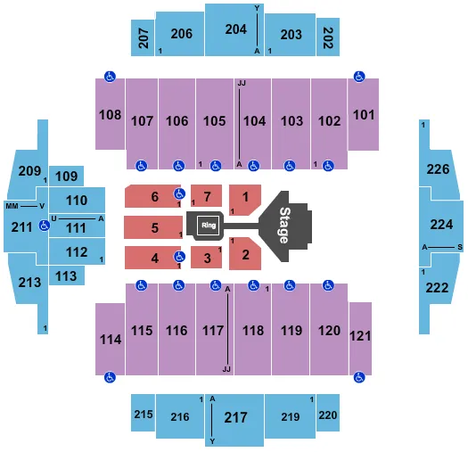 WWE 2 Seating Map Seating Chart