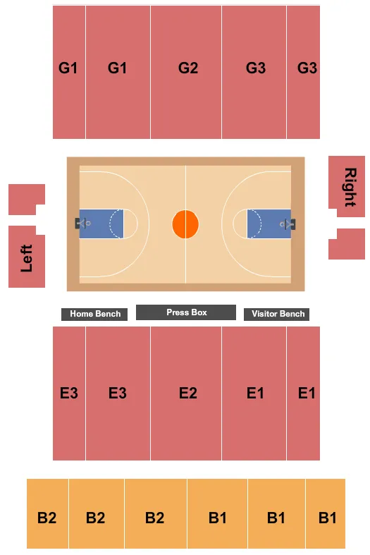 BASKETBALL Seating Map Seating Chart