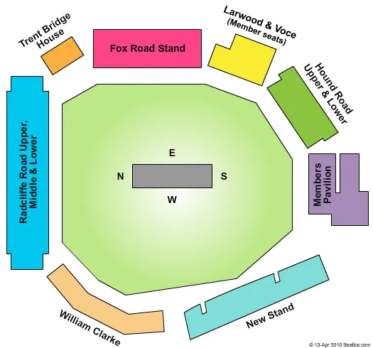 CRICKET Seating Map Seating Chart
