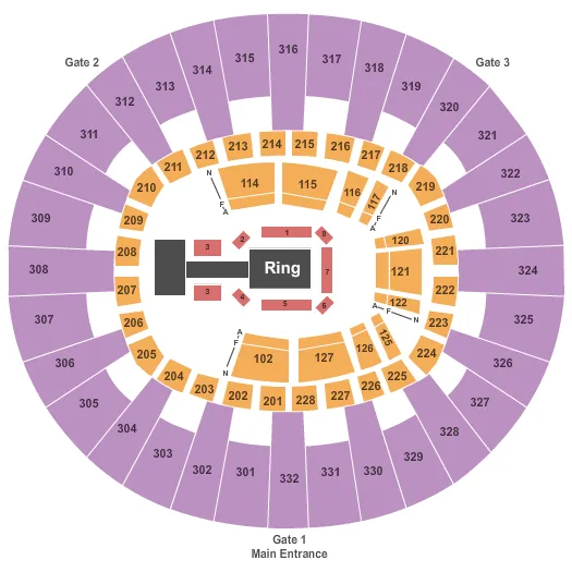 WWE Seating Map Seating Chart