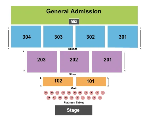 ENDSTAGE 2 Seating Map Seating Chart