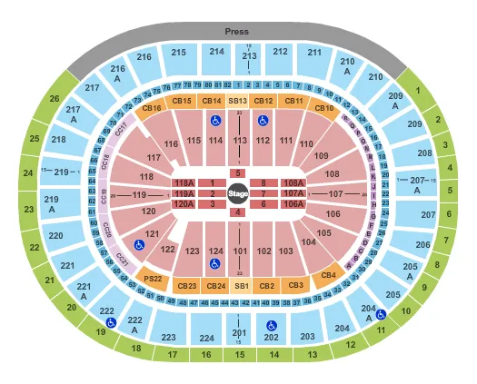 CENTER STAGE Seating Map Seating Chart