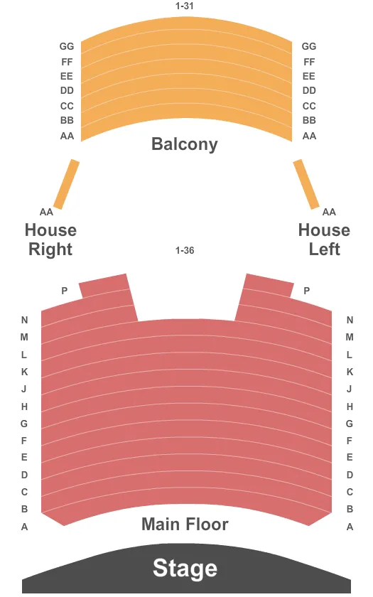 END STAGE Seating Map Seating Chart