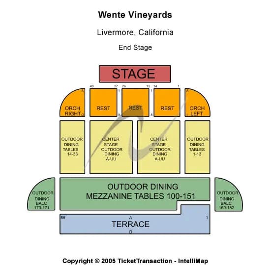 END STAGE Seating Map Seating Chart