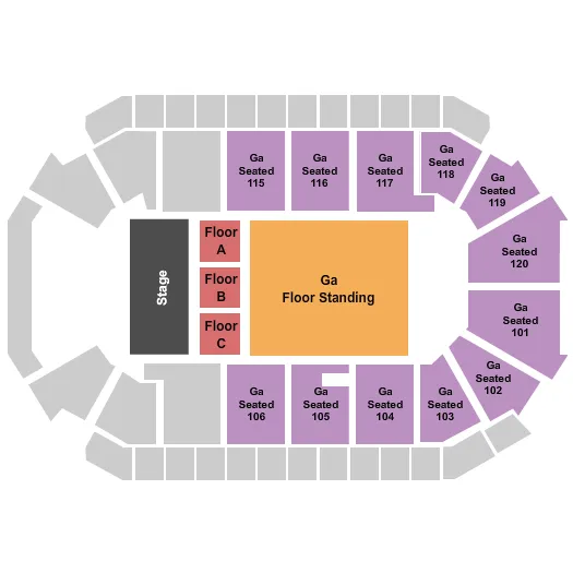 GA FLOOR GA SEATED Seating Map Seating Chart