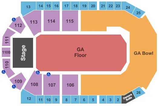 END STAGE GA FLOOR GA BOWL Seating Map Seating Chart