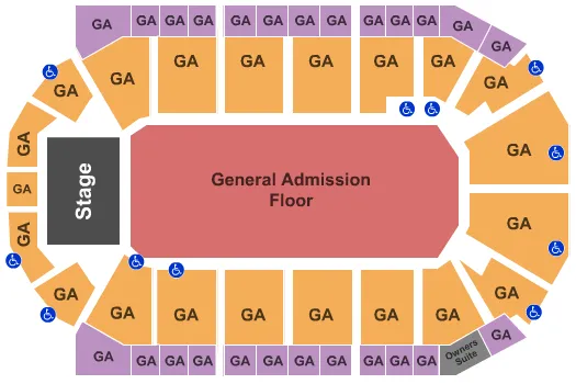 END STAGE BOWL GA Seating Map Seating Chart