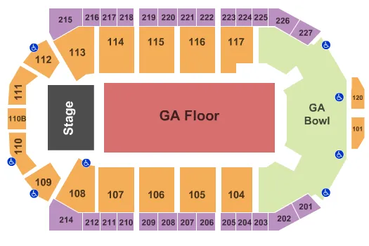 ENDSTAGE GA FLOOR GA BOWL 5 Seating Map Seating Chart