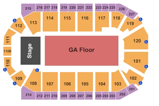 END STAGE GA FLOOR Seating Map Seating Chart
