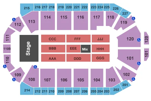 END STAGE Seating Map Seating Chart