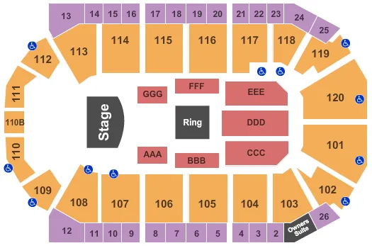 WWE Seating Map Seating Chart
