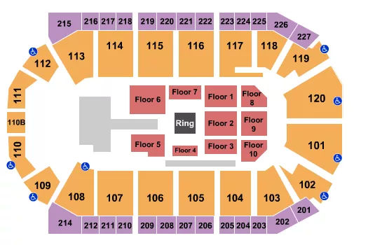 WRESTLING AEW Seating Map Seating Chart