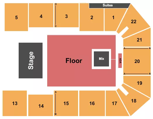 ENDSTAGE GA FLOOR 2 Seating Map Seating Chart