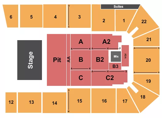 ENDSTAGE GA PIT Seating Map Seating Chart