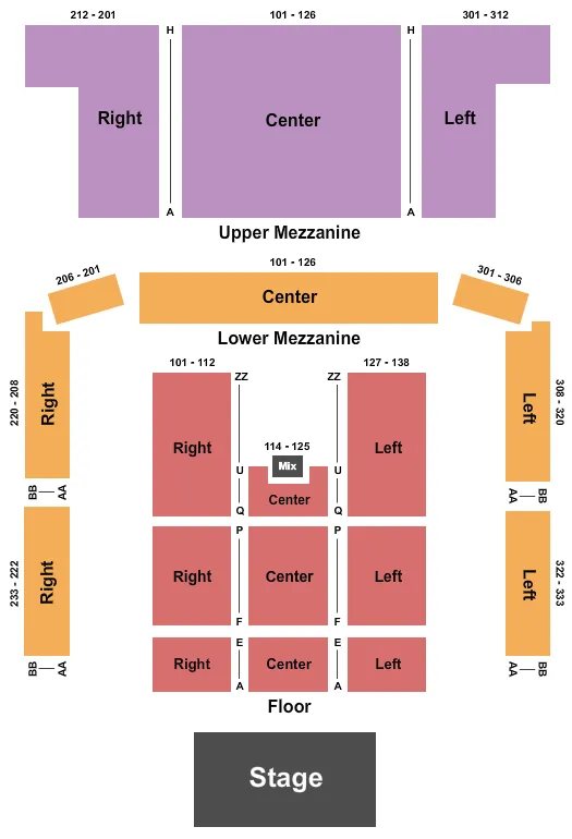 ENDSTAGE Seating Map Seating Chart
