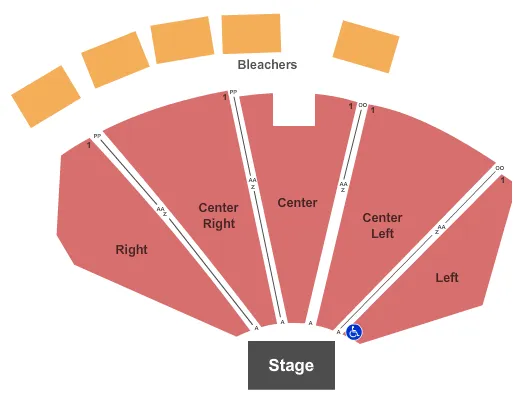 AB AMPHITHEATRE AT MAUI ARTS CULTURAL CENTER END STAGE Seating Map Seating Chart