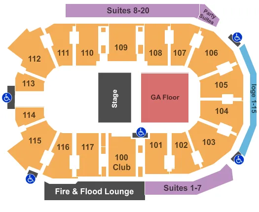 HALF HOUSE GA 2 Seating Map Seating Chart