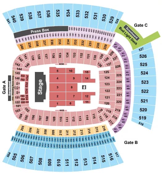 BRUNO MARS Seating Map Seating Chart