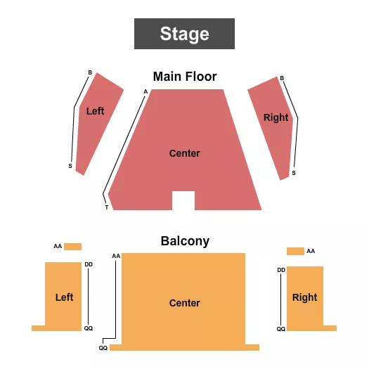 END STAGE Seating Map Seating Chart