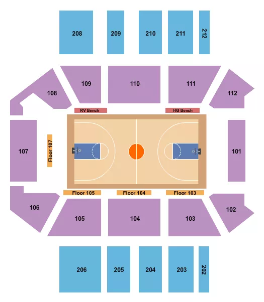 BASKETBALL GLOBETROTTERS 2 Seating Map Seating Chart