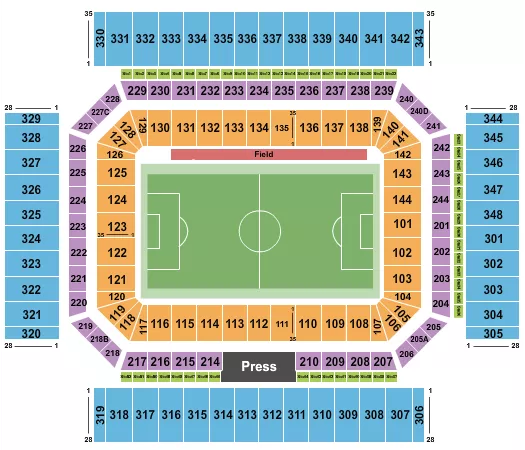 SOCCER Seating Map Seating Chart