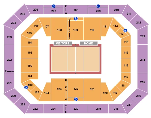 ALASKA ANCHORAGE SEAWOLVES VOLLEYBALL Seating Map Seating Chart