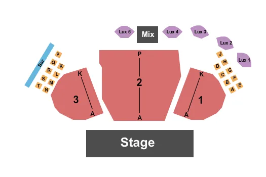 END STAGE Seating Map Seating Chart