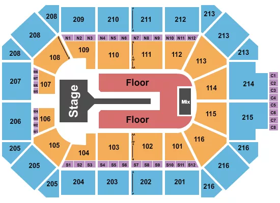 FLORENCE AND THE MACHINE Seating Map Seating Chart