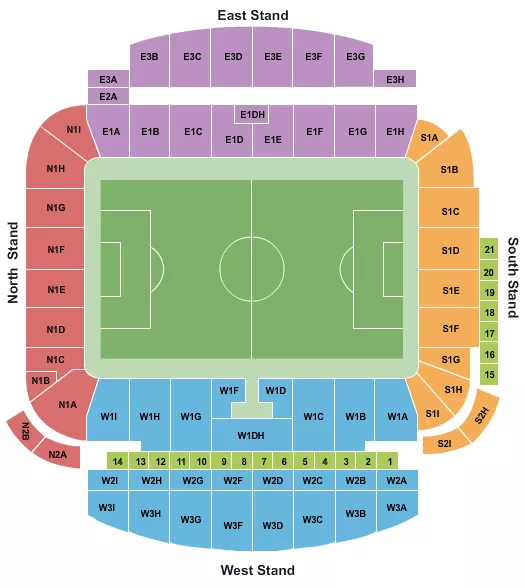 SOCCER STATIC Seating Map Seating Chart