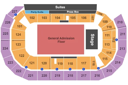 ENDSTAGE GA FLOOR Seating Map Seating Chart