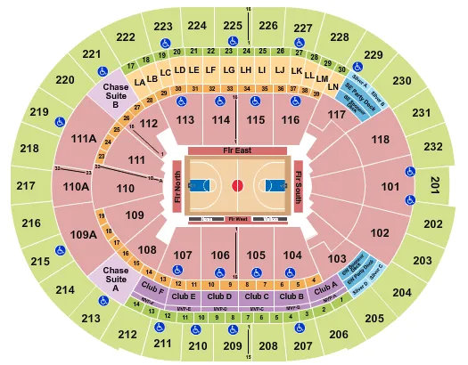 BASKETBALL Seating Map Seating Chart