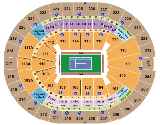 TENNIS Seating Map Seating Chart