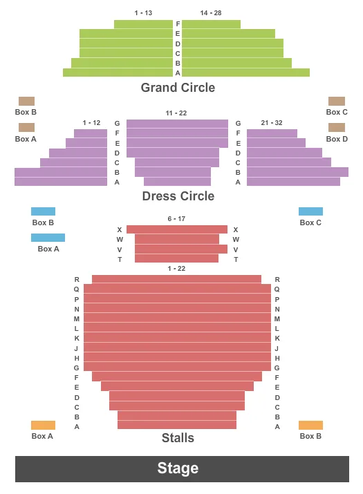 APOLLO THEATRE LONDON END STAGE Seating Map Seating Chart