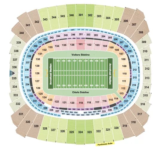 FOOTBALL ROW OBJECTS Seating Map Seating Chart