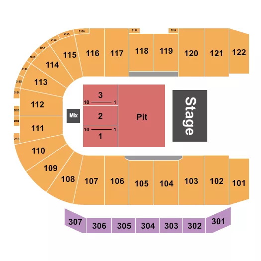 ENDSTAGE PIT 2 Seating Map Seating Chart