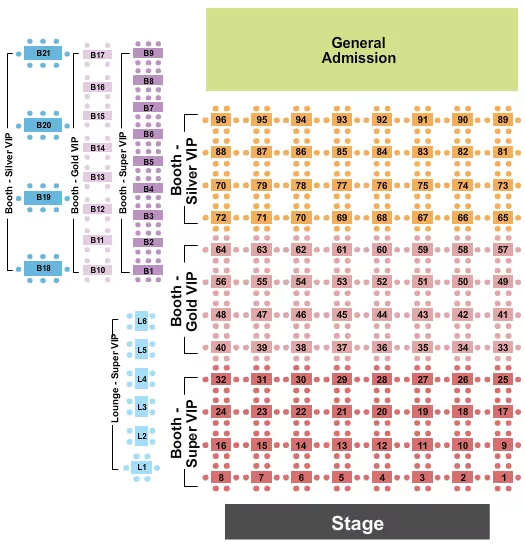 ENDSTAGE TABLES 3 Seating Map Seating Chart