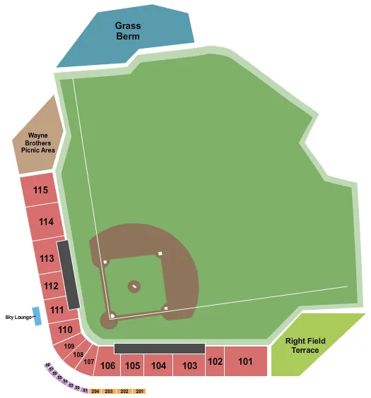 BASEBALL 2 Seating Map Seating Chart