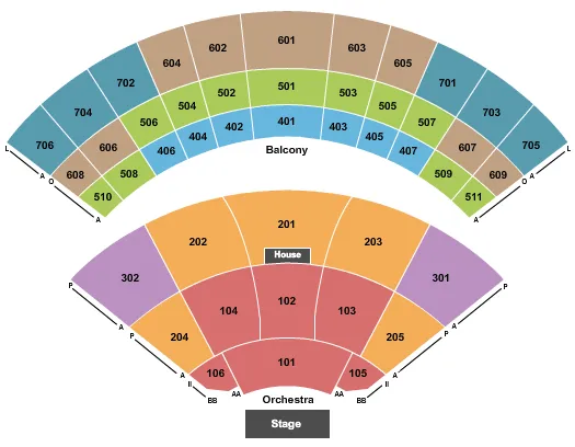 END STAGE Seating Map Seating Chart
