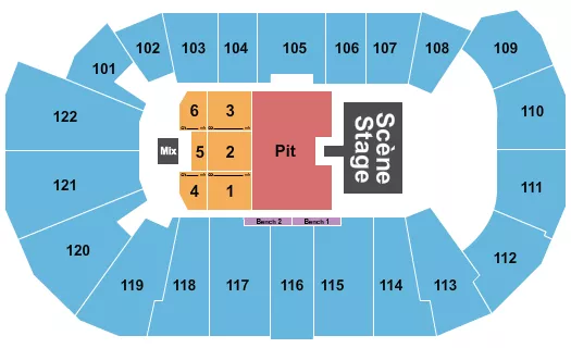 ENDSTAGE PIT Seating Map Seating Chart
