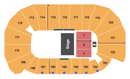 JIM GAFFIGAN Seating Map Seating Chart