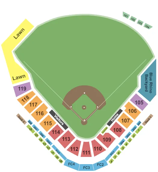 TRUIST STADIUM WINSTON SALEM BASEBALL Seating Map Seating Chart