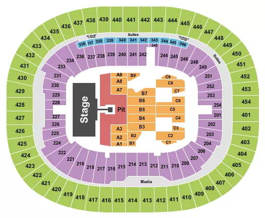 FOO FIGHTERS Seating Map Seating Chart