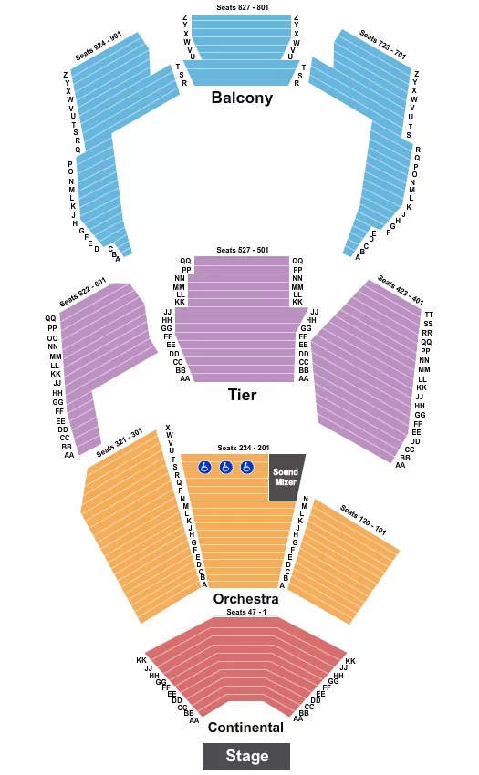 END STAGE Seating Map Seating Chart