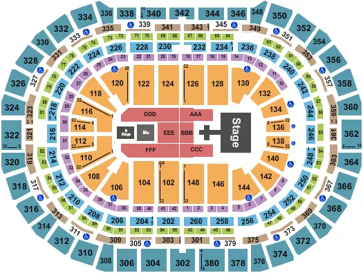 DEF LEPPARD 1 Seating Map Seating Chart